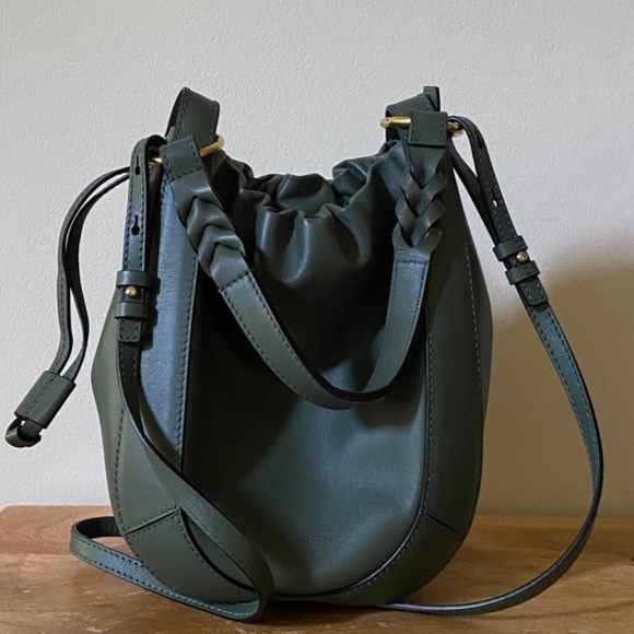 Ulla Johnson Hilma Top-Handle Leather Bucket Bag in Atlantic - Picture 6 of 6